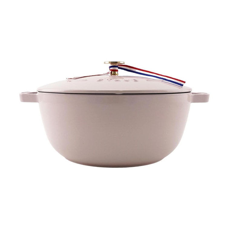 法国STAUB珐宝 铸铁锅 海鲜锅焖锅汤锅 多功能珐琅锅 4.73L 牡丹粉 7