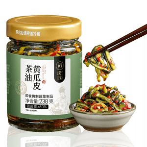 【中国直邮】 璞匠 茶油黄瓜皮湖南特产下饭菜拌饭酱辣椒酱黄瓜酱菜泡菜咸菜榨菜238g