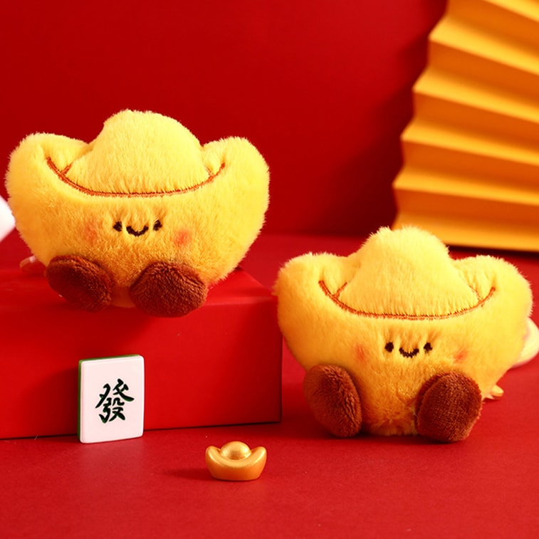 【中國直郵】 HSPM 新年小禮物毛絨元寶公仔鑰匙扣鏈可愛包包汽車掛件鑰匙鏈小禮品 招財元寶 F 1個裝 9
