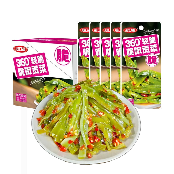 冠口福 (純貢菜版本)味道絕絕子360°輕脆脆嫩貢菜韓式泡菜口味一盒裝 13g*20包