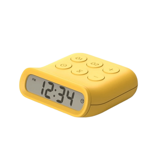 [中国直送] Midou ミニ目覚まし時計 デュアルユース タイマー サイレント 寝室 寮 学生 ミニ ベッドサイド デジタル時計 (ライトイエロー) - タイマー