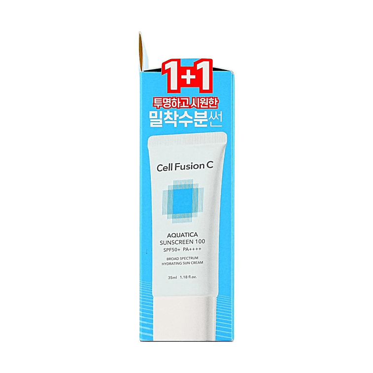 아쿠아티카 선스크린 100, SPF50+ PA++++, 수분 공급 선크림, 35ml*2【1+1】 9