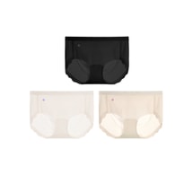 차이나 우브라스 쿨 레터 리본 웨이브 힙 여성용 미드웨이스트 브리프 (3개입) 블랙 + 오트밀 밀크 + 도자기 피부색 M