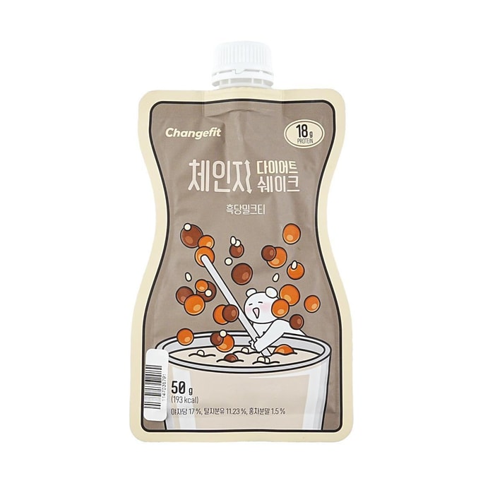 韩国CHANGEFIT 蛋白质代餐奶昔 低卡低脂富含膳食纤维 黑糖奶茶口味 5包入【身材管理拍档】