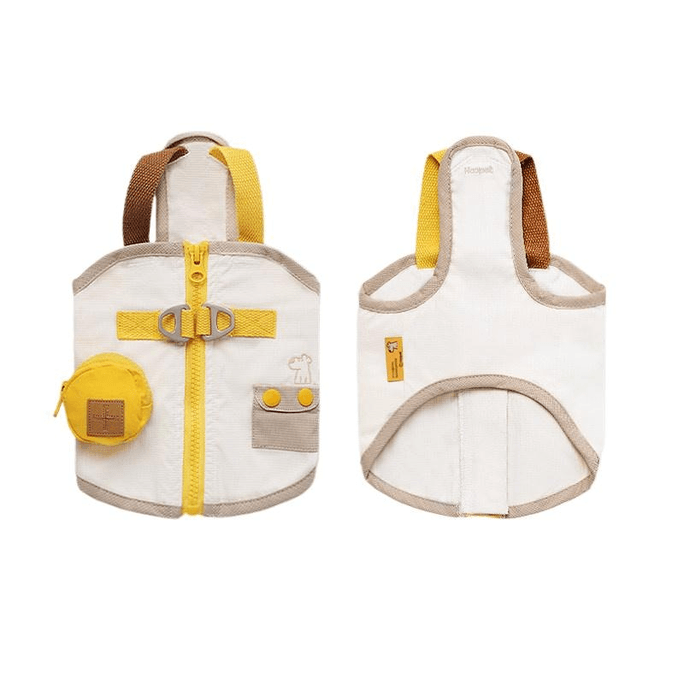 Huayuan Pet Thin Summer Detachable Leash Vest For Small Dogs & Cats Fits Corgi & Bichon Brown Size XL 17–20 Lbs