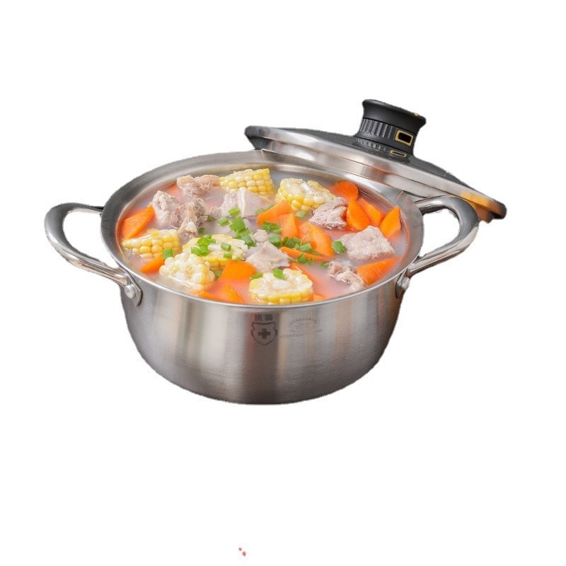 Stainless Steel Pot Small Steamer Double Thickening Cooking Dual-use Pot  One or Two Layer Soup Pot Stew Pot Steamer Pot Bamboo