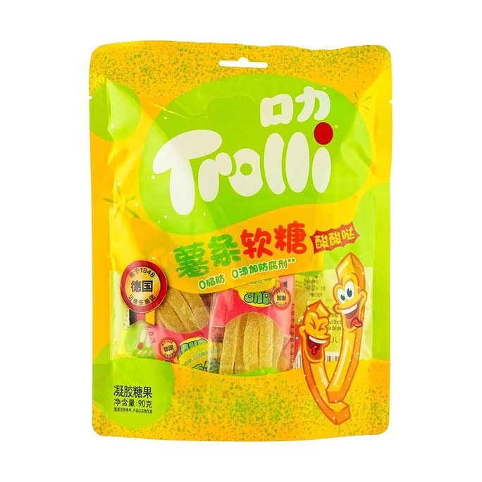 Trolli French Fries Shaped Gummy Candy,Fresh Lemon Flavor,3.17 oz