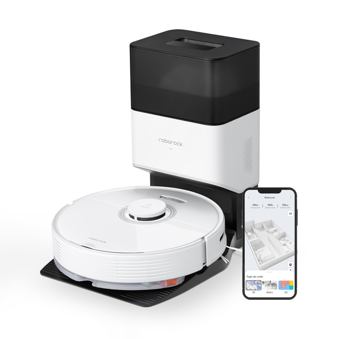 Roborock Q7 Max+ Robot Vacuum and Mop with auto-emptying dock in White