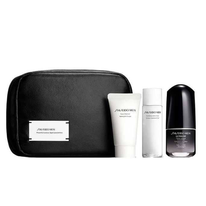 【日本からの直送】日本製 SHISEIDO メンズ クレンジング＆スキンケア 3点セット 保存袋付き クレンジング 30g + ミルク 30ml + エッセンス 15ml