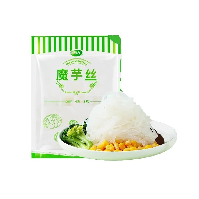 怡力 蒟蒻麵0脂低卡低熱量細蒟蒻粉絲涼皮代餐主食方便速食即食0脂蒟蒻絲220g*1袋