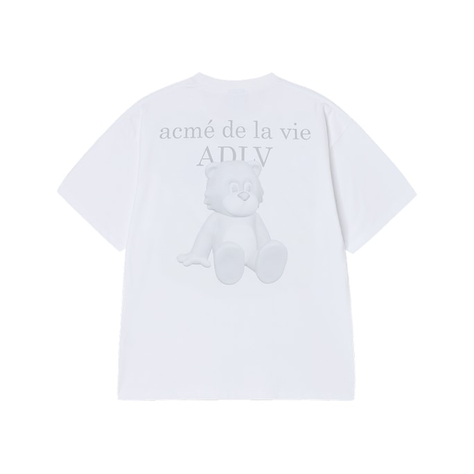 【韩国直邮】 韩国 acmé de la vie ADLV AC BEAR 单色基本款 LOGO 短袖 T 恤 白色 2