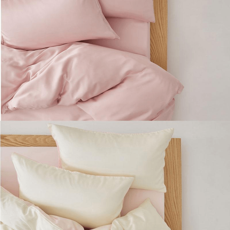 Lullabuy 雲澗絲語天絲素色床上四件套 床品床單被套枕套 秋麥-Double/Queen Size