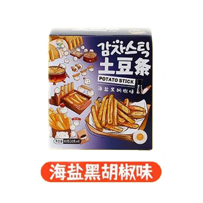 [중국 직배송] 9일 감자칩 오리지널 컷 감자튀김 흑후추 바다소금맛 80g