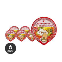 香港公仔 碗仔麵 迷你杯麵 辣鮮魷海鮮味 34g *6【6份超值裝】