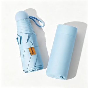雨桐 膠囊傘 防曬 SPF50+ 黑膠防曬塗層 防紫外線 全遮光 折疊遮陽傘 納米防雨塗層 晴雨兩用 迷你口袋傘 五折六骨晴雨傘