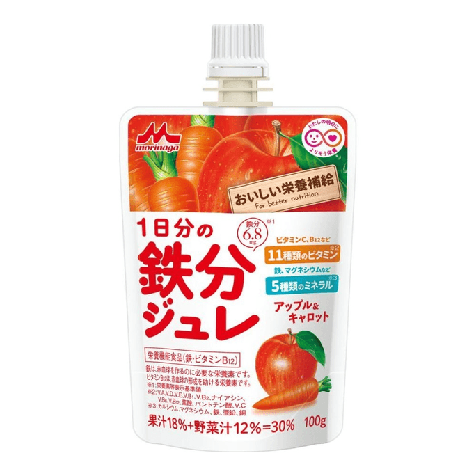 MORINAGA 森永製菓||鉄分補給 おいしい栄養ゼリー||リンゴ＆ニンジン 100g