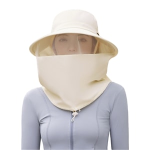 [중국 직배송] HSPM 야외 아이스 실크 모기 퇴치 모자, 낚시 모자, 얼굴 가리개, 자외선 차단, 통기성 메쉬 마스크, 양봉 모자, 베이지색, F 사이즈, 1개