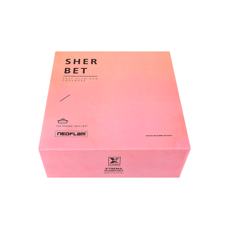 RETRO SHHERBET 세라믹 붙지 않는 낮은 스톡팟(유리 뚜껑 포함) 2QT 6