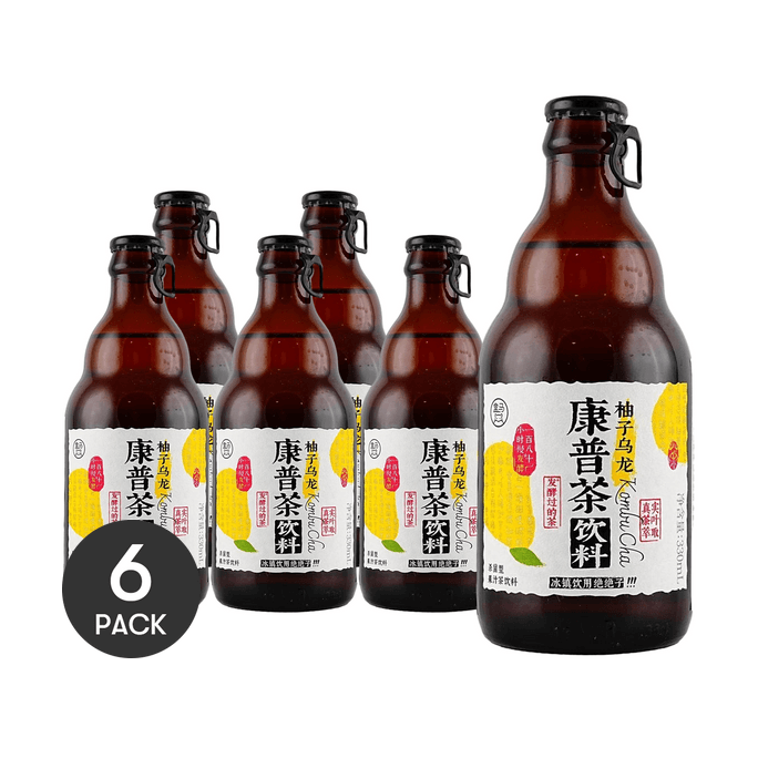 Pomelo Juice Oolong Kombucha Drink, 11.16 fl oz *6【6 Packs】