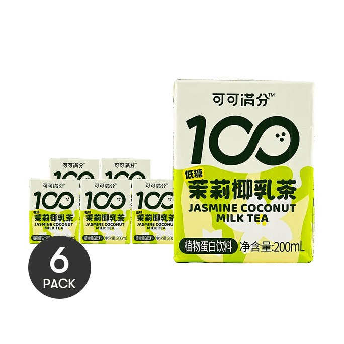 재스민 코코넛 밀크티, 저당, 6.76 fl oz *6【6팩】