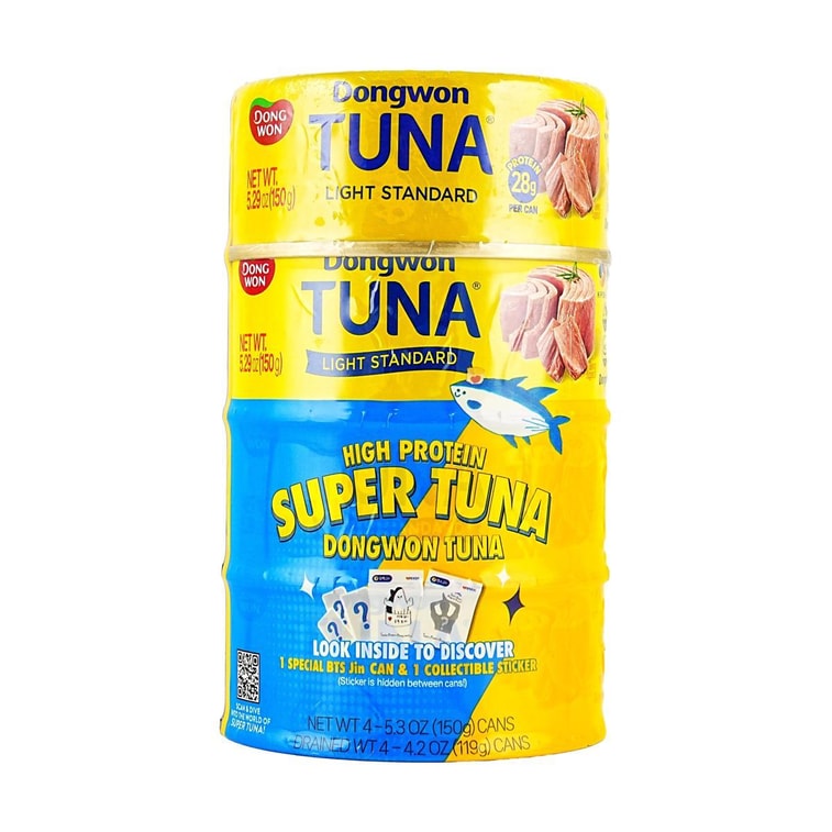 【BTS JIN Limited Edition】 Canned Tuna in Oil, 5.3 oz*4 Pack【Special JIN Can & Collectible Sticker】, Packaging May Vary 5