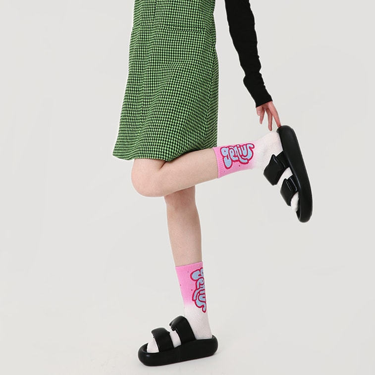 New Ins Style Fashionable Combed Cotton Breathable Mid Tube Socks Set For Hayakawa Girls Christmas and New Year 3