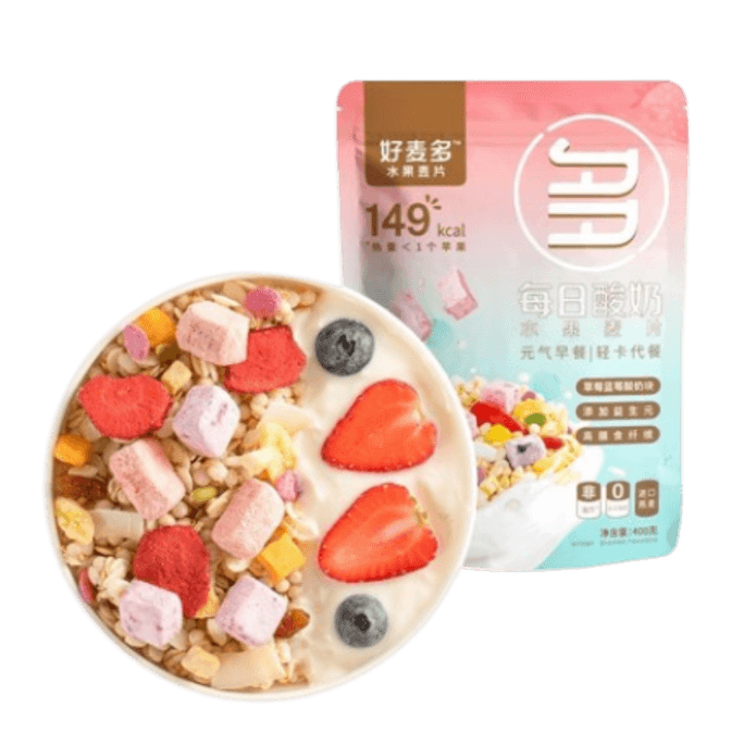 Yogurt Fruit Muesli Nutty Cereal Nutritional Breakfast Punch Baked Muesli 400