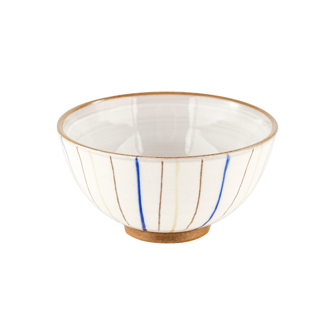 MINO Japanese Rice Bowl #Blue Colorful Stripes