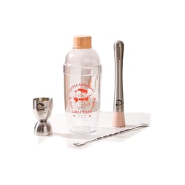Lulu Pig Collaboration – Cocktail Shaker Set including 700ml Shaker, Ice Crusher, Measuring Cup, and Bar Spoon