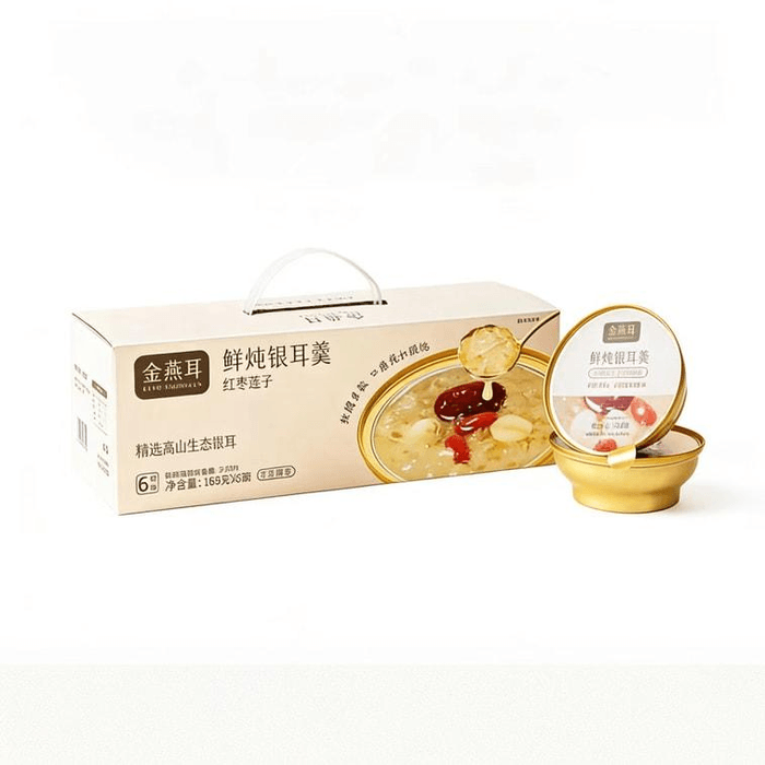 【中國直郵】 金燕耳 紅棗蓮子鮮燉銀耳羹168g*6碗 軟糯即食1箱