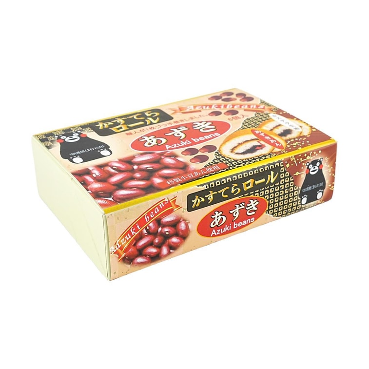 日本伊索製菓 熊本熊 紅豆蛋糕卷 瑞士卷 6枚入 160g 8