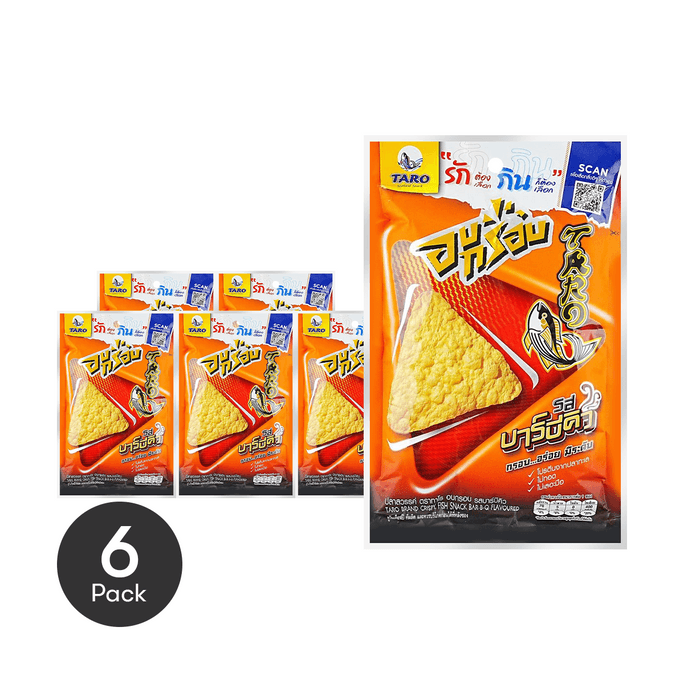 泰国TARO泰乐天 脆鱼片 鱼味薯片  烧烤味 30g*6【6包装】