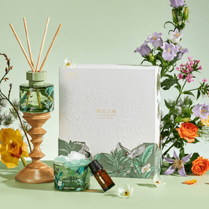 Blooming Realm Series Fragrance Flameless Aroma Diffuser + Scent Stone Gift Set Spring Rain Clear Tea