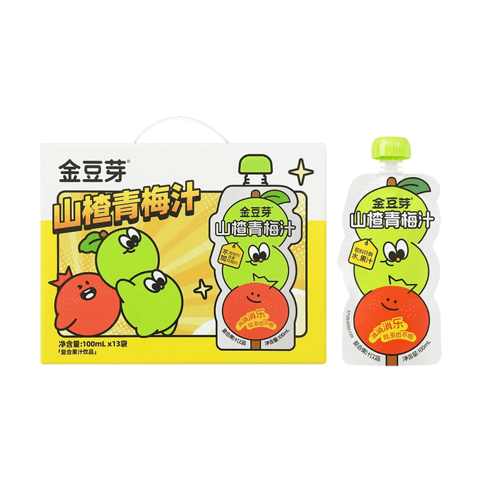 Hawthorn & Green Plum Juice Drink, 3.4 fl. oz. x 13 Packets - 0 Fat, No Artificial Sweeteners