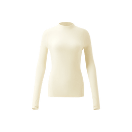Women's Fleece Mock Neck Long-Sleeve Heattech Thermal Underwear Extra Warm Beige 160/84A M