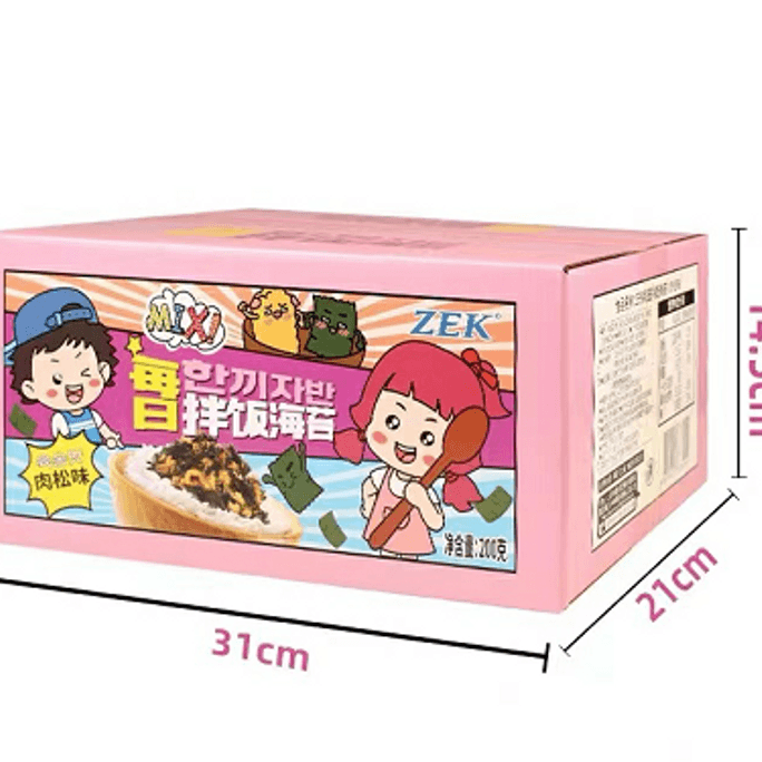 【中國直郵】ZEK 每日兒童拌飯海苔碎高鈣高蛋白芝麻肉鬆 200g/箱