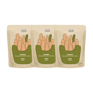 【中國直郵】 MUSHMUSH 杏鮑菇脆片蘑菇脆解饞健康零食 蒜香25g*3袋