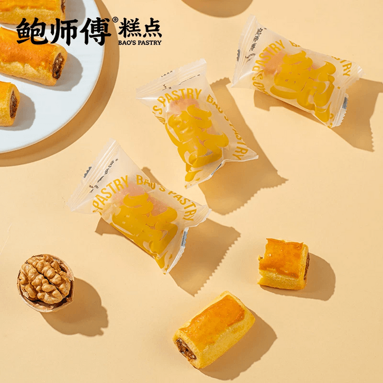 [중국 직배송] 바오시푸 대추앙금 바삭한 과자, 전통 중국식 간식, 120g 3