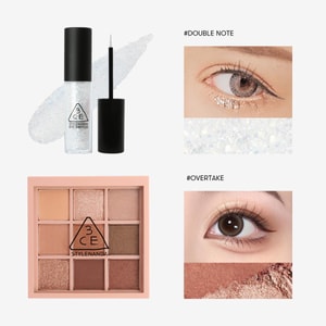 Multi Eyeshadow Palette #Overtake + Liquid Eye Shadow Glitter #Double Note【3CE ACE】