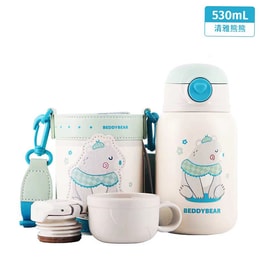 韩国 BEDDYBEAR 杯具熊 保温杯 糯米儿童保温水杯 吸管两用 高颜值便携幼儿园水壶 530ml