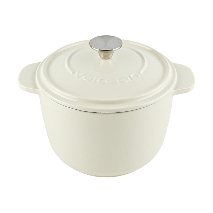  Fresh Enamel Pot Stew Pot with Lid Milk White 6.3'