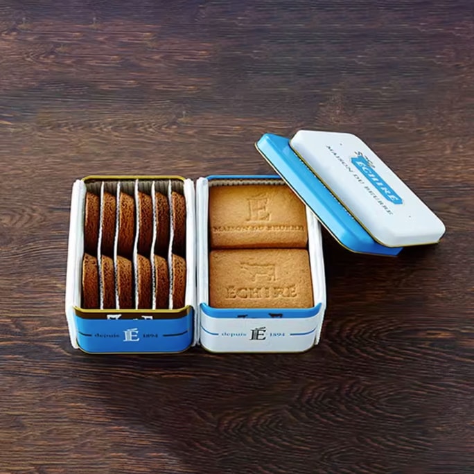 [일본 직배송] ECHIRE 애쉬 버터 쿠키 쿠키 선물 상자 SableÉchiré / GaletteÉchiré 작은 흰색 상자 + 작은 파란색 상자
