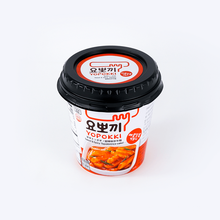 Korean Instant Tteokbokki Rice Cake Sweet & Spicy Flavor, 4.94 oz 12