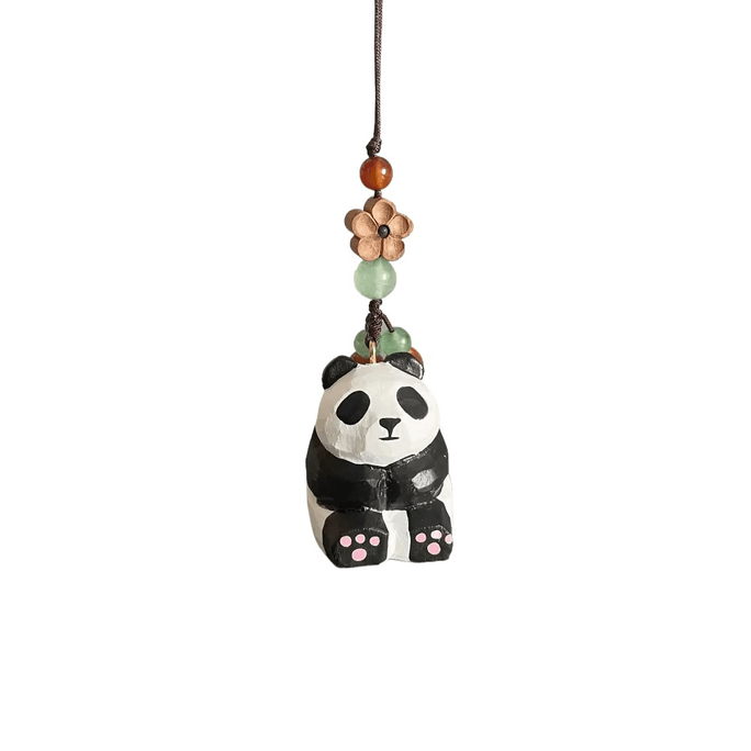 Carved Panda Peach Plum Phone Chain Braid Rope Bag Pendant *1