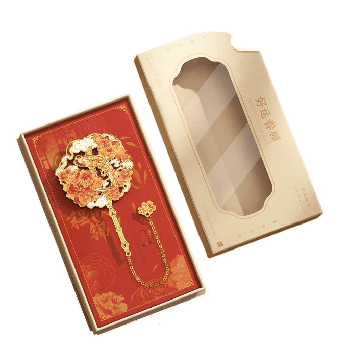 Koi Bookmark Classical Chinese Style High-end Exquisite Brass Metal Bookmark With Bright Future -round Fan Style148*78mm