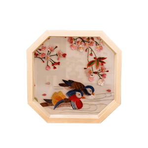 Intangible Cultural Heritage: Shu Embroidery, Handmade Embroidery Ornament, Seeking Knowledge, 17 * 17 * 3.8cm