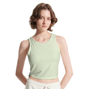 ubras 羅紋bra-in辣妹短款背心-​​莫吉托綠-M