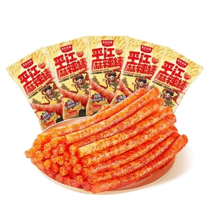  [New Year Essentials] Spicy Gluten Snacks, Spicy Strips 22g*5 Packs, Hunan Specialty Spicy Sticks [Childhood Memories]