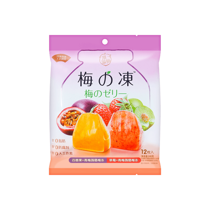 溜溜梅 青梅蒟蒻果冻 百香果草莓味 240g