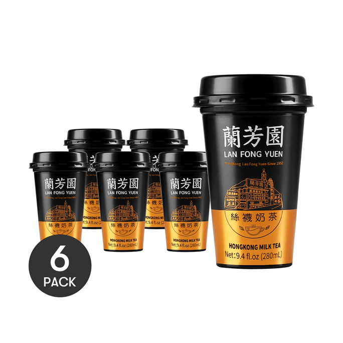 【Value Pack】Hong Kong Milk Tea - Authentic, Ready-to-Drink Iced Tea, 6 Pieces* 9.46fl oz